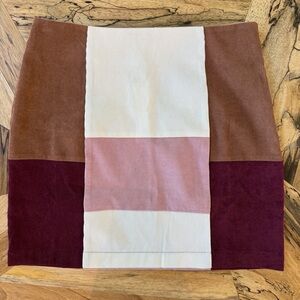 NWT-Blue Rain of Francesca’s, Gina Colorblock Corduroy Mini Skirt-Women’s Small